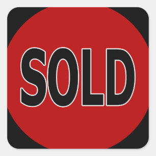 Vierkant verkochte Stickers