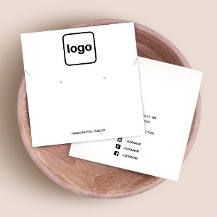 Vierkant Voeg Logo White Earring en Necklac Displa Vierkante Visitekaartjes