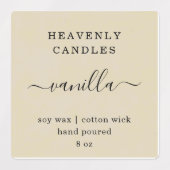 Vierkant -- VOLLEDIG BEWERKBARE Kaars Sticker Labe (Design 1)