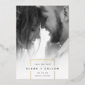 vierkant weg | Moderne verticale foto slaat de dat Folie Uitnodiging (Voorkant)