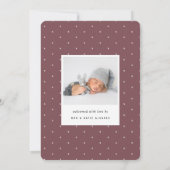 vierkant weg | Verticale fotogeboorte Aankondiging (Achterkant)