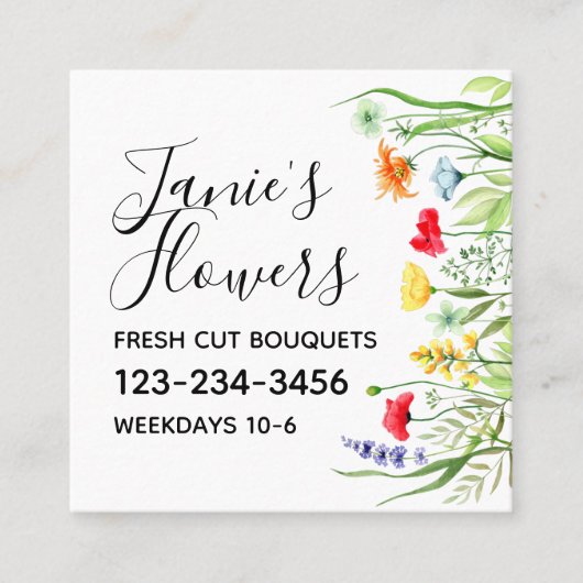 Vierkant wild vierkante visitekaartje (Voorkant)