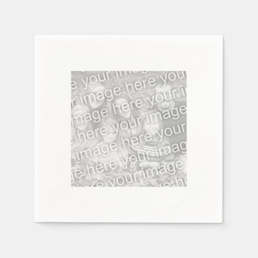 Vierkant wit omzoomde foto servet (Voorkant)
