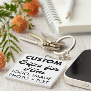 Vierkante Acryl Sleutelhanger Custom Gifts voor He
