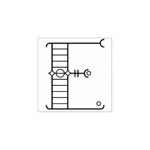 Vierkante Art Deco Letter E Monogram Rubberstempel