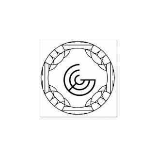 Vierkante Art Deco Letter G Monogram Rubberstempel