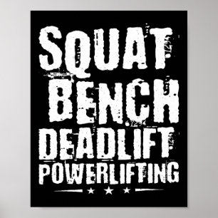 Vierkante bank met deadlift poster