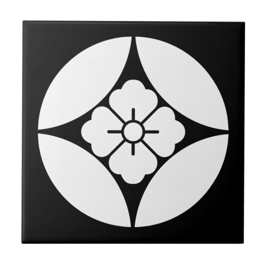 Vierkante bloem in zeven schatten tegeltje (Voorkant)