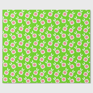vierkante bloemen groen cadeaupapier
