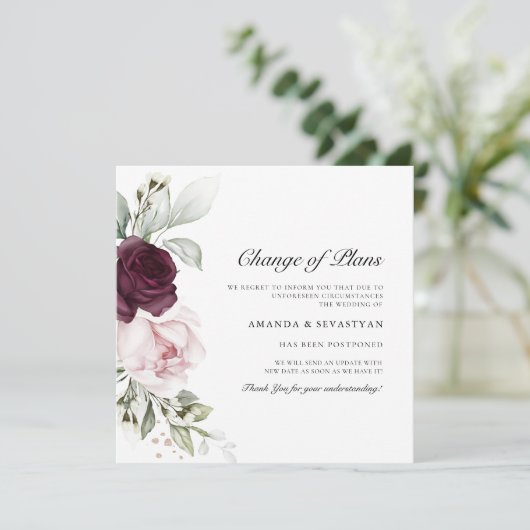 Vierkante Bloemige Boho | Wijziging van plannen A Kaart (Staand voorkant)