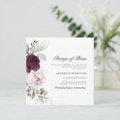 Vierkante Bloemige Boho | Wijzigingsplan  Aankondi Kaart (Staand voorkant)