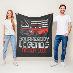Vierkante Body Legenden Sterven Nooit Vrachtwagen Fleece Deken