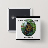 Vierkante Button 2 inch, monoarch stijl #1 (Voorkant /achterkant)