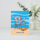 Vierkante Cartoons Briefkaart (Staand voorkant)