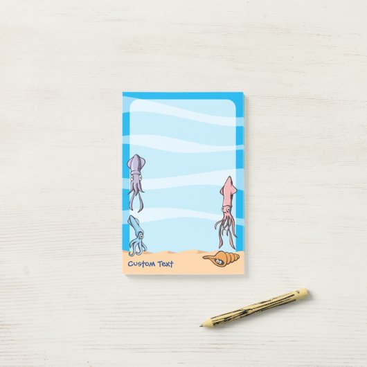 Vierkante Cartoons Post-it® Notes (Op bureau)