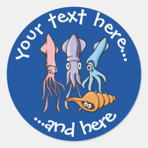 Vierkante Cartoons Ronde Sticker