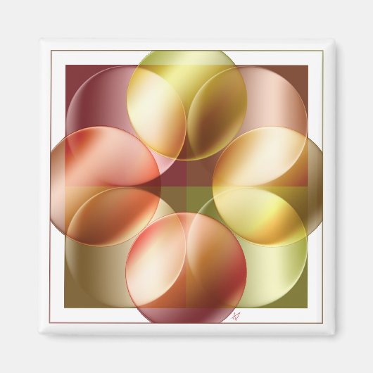 Vierkante cirkels magneet (Voorkant)