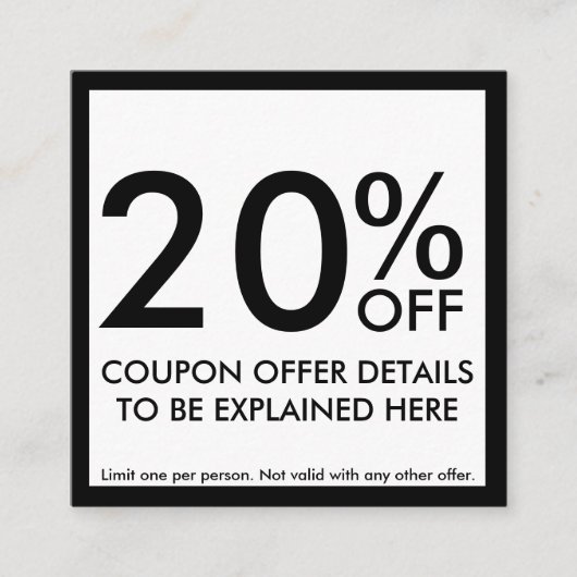 vierkante coupon (Voorkant)