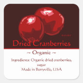 Vierkante Cranberry Stickers (Voorkant)