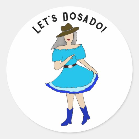 Vierkante dansende vrouw ronde sticker (Voorkant)
