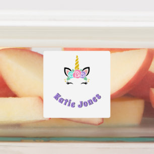 Vierkante Eenhoorn Waterdichte Naam Etiketten Labels