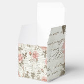Vierkante geschenkdoos – Roze Rozen Design Bedankdoosjes (Geopend)
