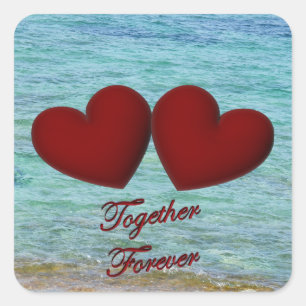 Vierkante harten stickers