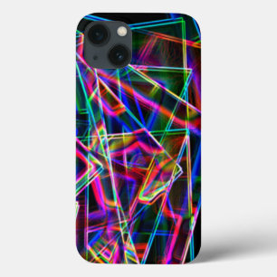 Vierkante hoeken in lijn en neonkleurig iPhone 13 hoesje