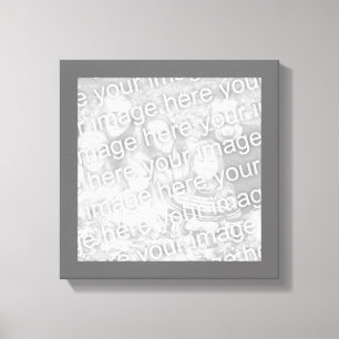 Vierkante houtskool rand foto canvas afdruk