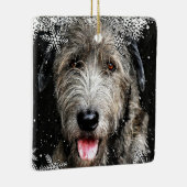 Vierkante Ierse Wolfhound Kerst Ornament (Rechts)
