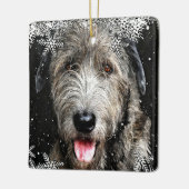 Vierkante Ierse Wolfhound Kerst Ornament (Links)