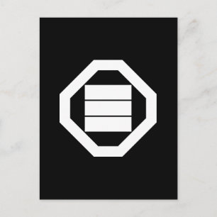 Vierkante kanji-tekens voor drie in Oshiki Briefkaart