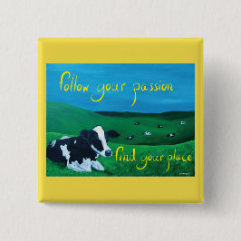 Vierkante knop (koe) vierkante button 5,1 cm