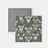 Vierkante koala magneet (Voorkant / Achterkant)