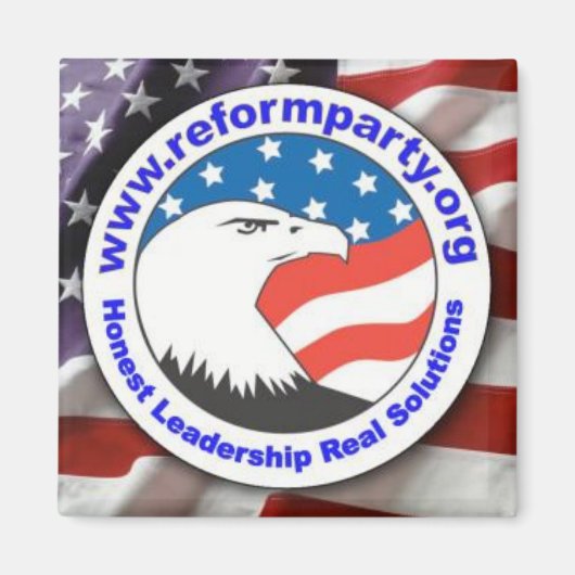 Vierkante Magneet met Hervormingspartij Logo (Voorkant)