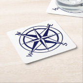 Vierkante Onderzetters - Nautical Compass (Schuin)