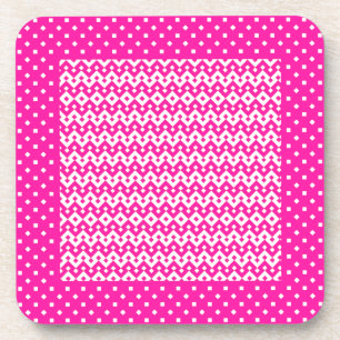 vierkante Onderzetters, Snoep roze geometrisch Drankjes Onderzetter