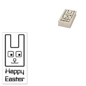 Vierkante paashaas rubberen stempel (Gestempeld)