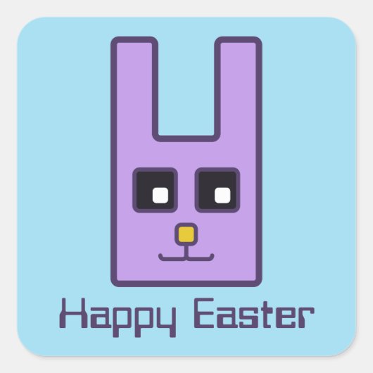 Vierkante paashaas Stickers (Voorkant)