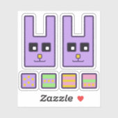 Vierkante Paashaas Vinyl Stickers (Vel)