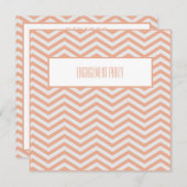 Vierkante Patroonuitnodiging (peach) Kaart (Voorkant / Achterkant)