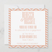 Vierkante Patroonuitnodiging (peach) Kaart (Achterkant)