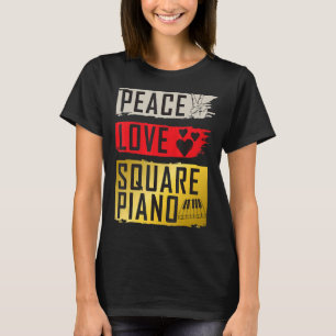 Vierkante Piano Muziek Instrument Toetsenbord Muzi T-shirt