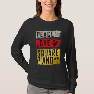 Vierkante Piano Muziek Instrument Toetsenbord Muzi T-shirt