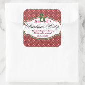 Vierkante Polka Dot Pattern Kerst stickers (Tas)