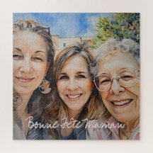 Vierkante puzzel Souvenir Photo Bonne Fête Mama