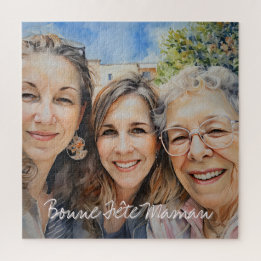 Vierkante puzzel Souvenir Photo Bonne Fête Mama Legpuzzel