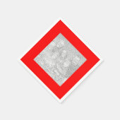 Vierkante rode rand foto servetten (Hoek)