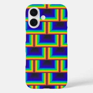 vierkante schalen met zonnespectrum iPhone 16 hoesje