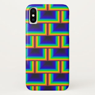 vierkante schalen met zonnespectrum iPhone x hoesje